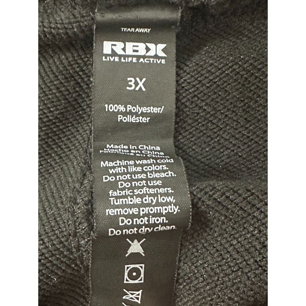 RBX Active Men's Tapered Jogger Sweatpants Size 3X Gray Outline Zippered Pockets - Picture 2 of 3